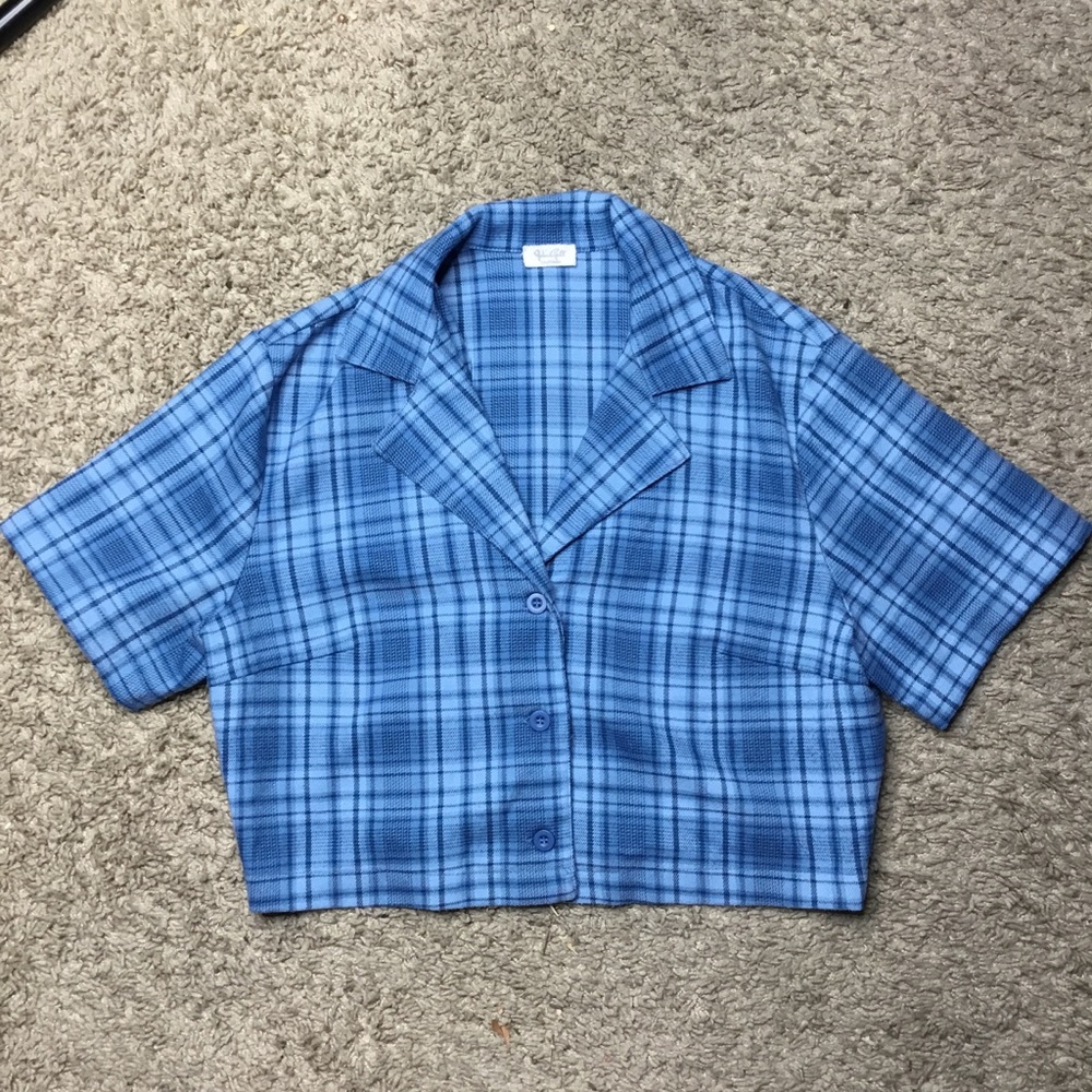 Brandy Melville John Galt Plaid Crop Top